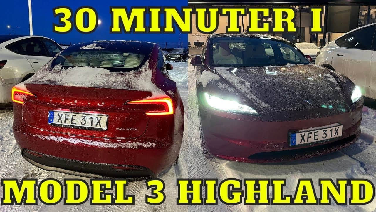 Video: 30 min provkörning i nya Tesla Model 3 Highland – bild 1 av 1